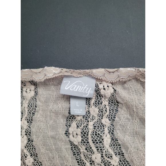 Vintage Y2K Vanity Lace Short Sleeve Top Size L Brown Forest Fairy Grunge Boho - Picture 5 of 8